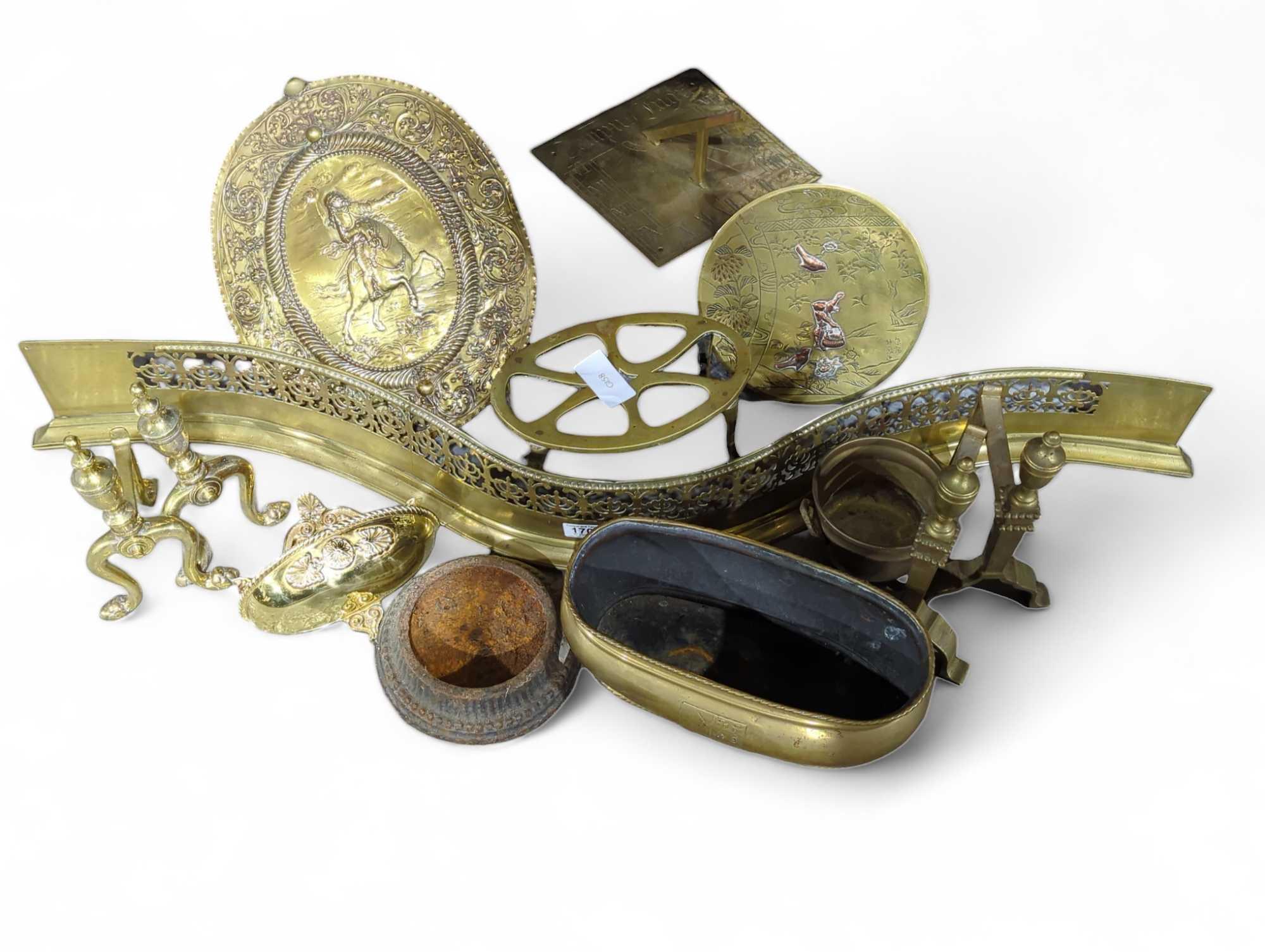A collection of Victorian and later brass items, t