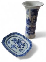 An 18th century Chinese, blue and white hard paste