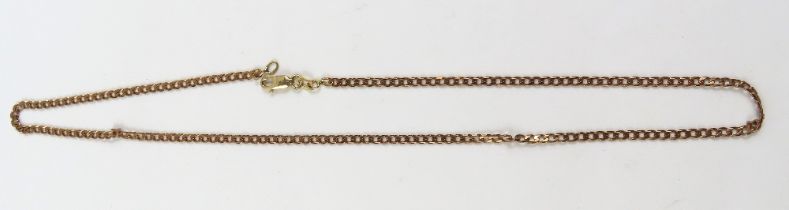 A 9ct gold filed curb chain, 46.5cm, 6.1g gross