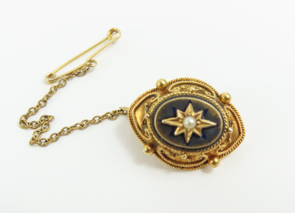 A Victorian brooch set with a single rose cut diam - Image 6 of 7