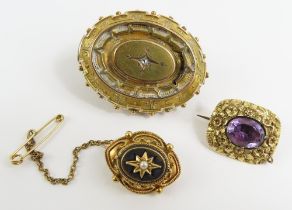 A Victorian brooch set with a single rose cut diam
