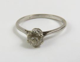 An early 20th century old cut diamond solitaire ri