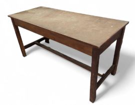 A 20th century oak and mahogany table, possibly fr