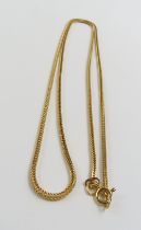 A squared, filed fishbone link chain, 58cm long, m