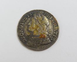 GEORGE II Shilling 1739 roses in angles vf with ta