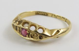 A late 19th or early 20th century 18ct gold ring m