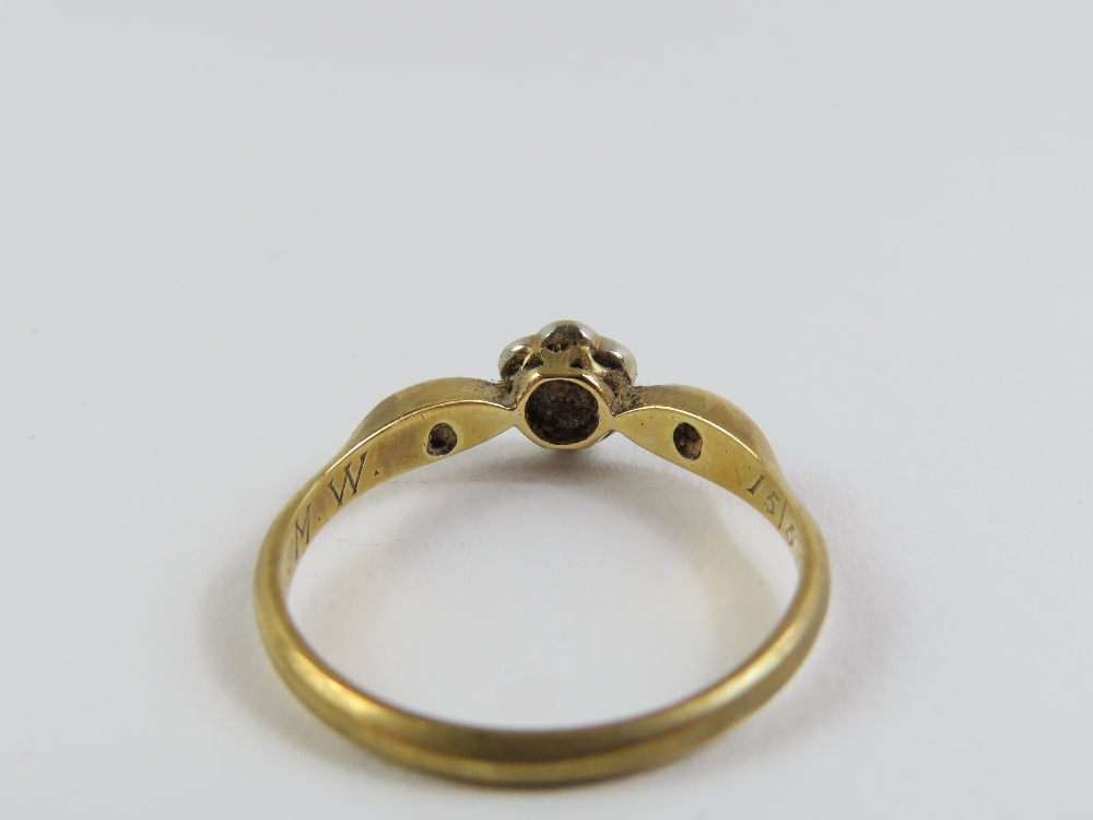 An early 20th century three stone twist ring, mark - Image 9 of 10