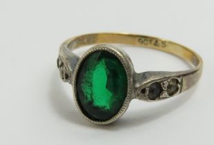 An early to mid-20th century paste set ring, marke