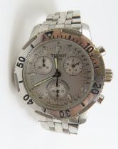 Tissot - a gents chronograph wrist watch, the roun