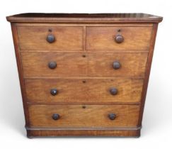 A Victorian mahogany and stained wood chest of two