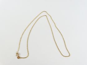 A 14ct gold filed link chain, 44cm long, 3.1g gros