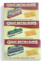 Great British Buses – three boxed models of Trams