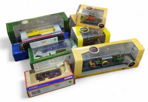 Five boxed models of traction engines including Gr