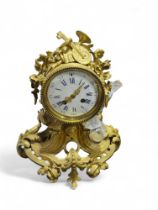 A mantel clock in rococo style brass case and havi