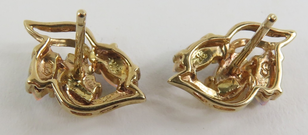 A pair of 9ct gold opal set stud earrings, the thr - Image 6 of 6