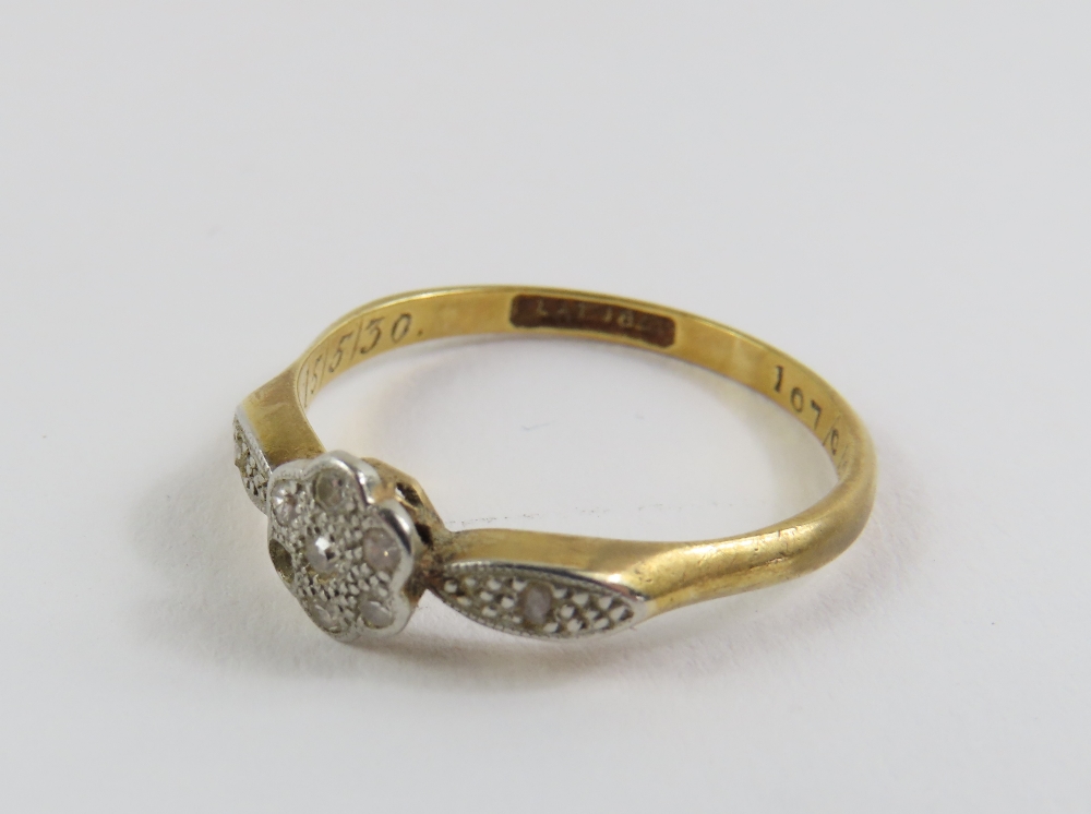 An early 20th century three stone twist ring, mark - Image 8 of 10