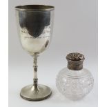 A Victorian silver chalice or trophy cup, London,