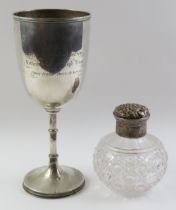 A Victorian silver chalice or trophy cup, London,