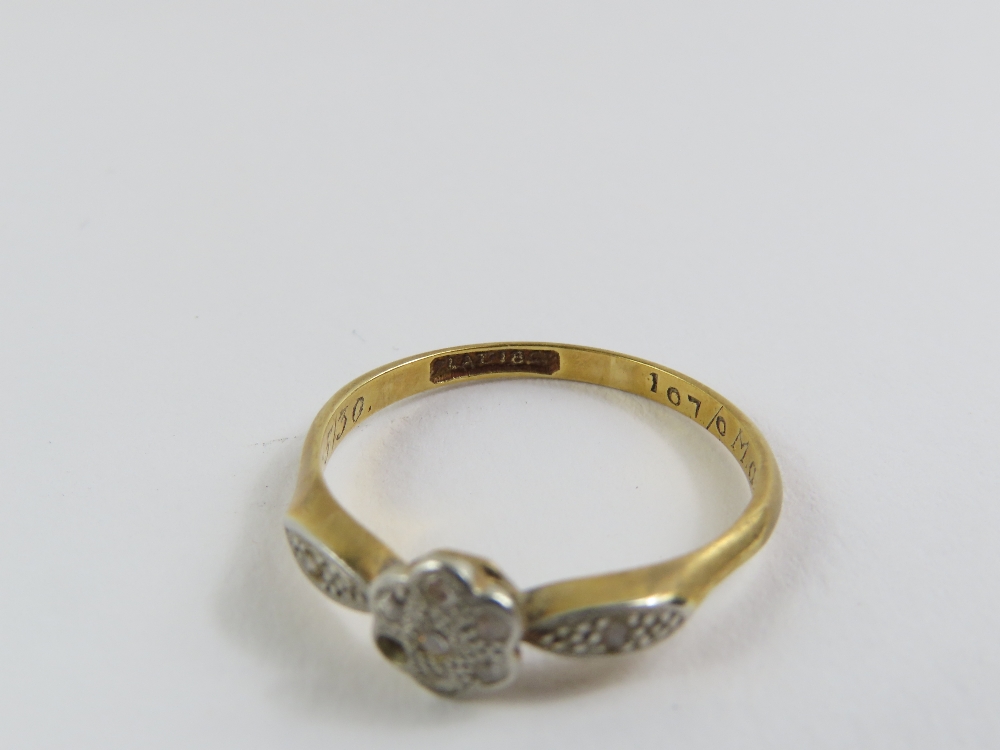 An early 20th century three stone twist ring, mark - Image 10 of 10