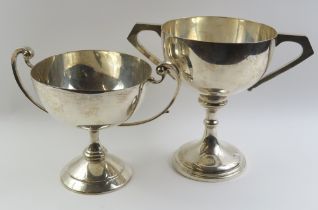 A silver two handled trophy cup, London, 1914, Cha