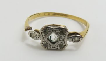 An early 20th century ring mount set with clear st