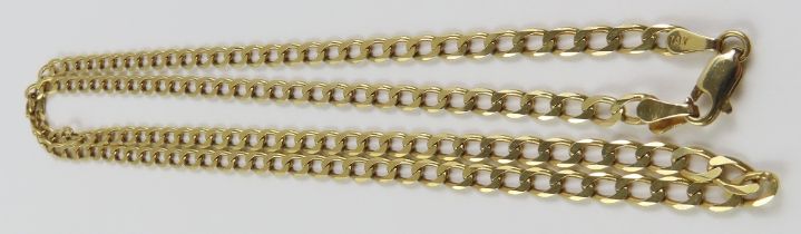 A 9ct gold filed curb link chain, 61cm long, 11.6g