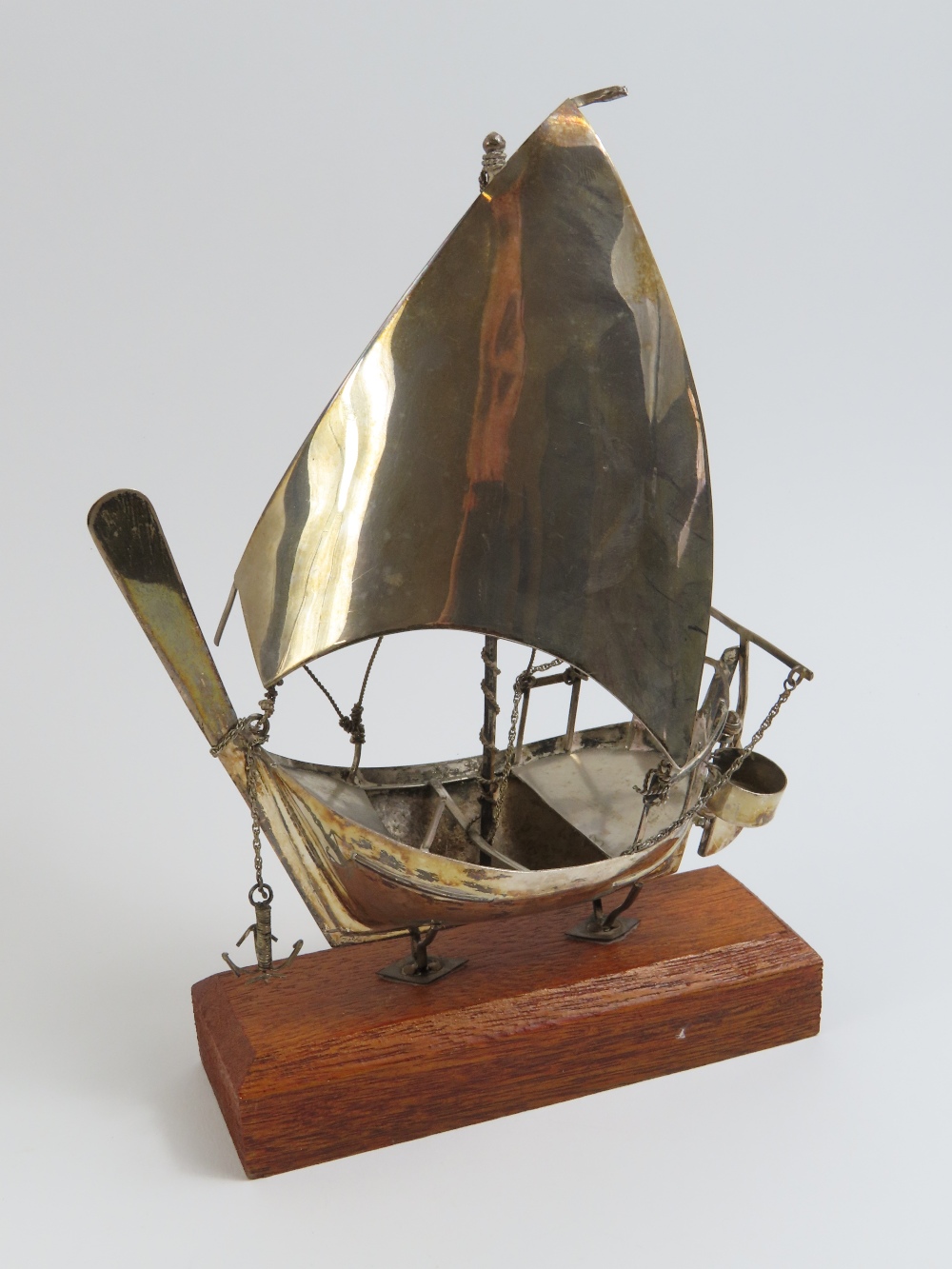 A silver model of a junk, 20cm high, 10oz and two - Image 2 of 12