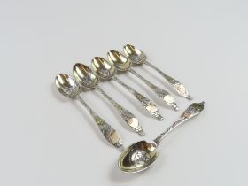 Six Victorian silver teaspoons, made by Charles Ed