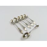 Six Victorian silver teaspoons, made by Charles Ed