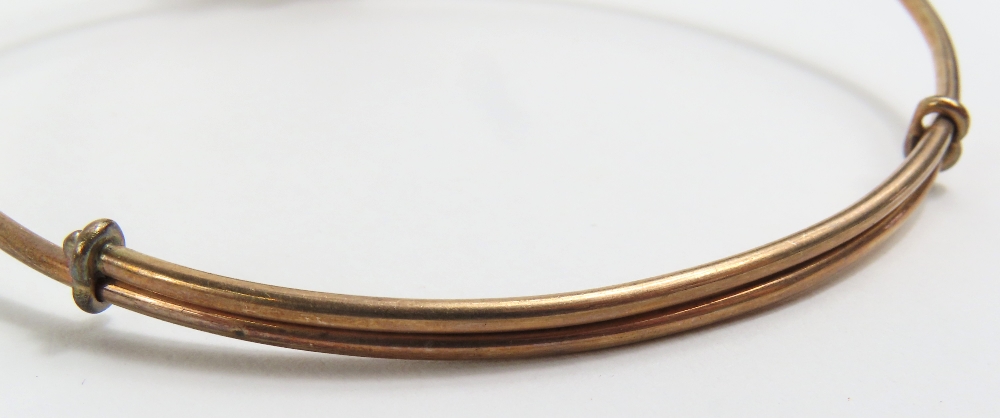 A Victorian bangle, the navette shaped head with a - Image 4 of 5