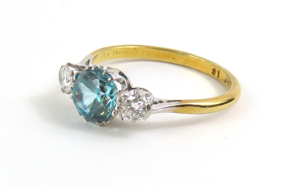 An early to mid-20th century blue zircon and diamo - Image 3 of 11