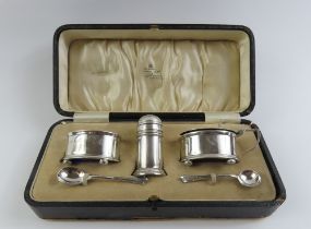 A three piece silver cruet by Docker & Burn Ltd, B
