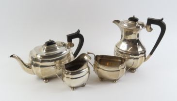 A matched four piece silver tea set, by S Blancken