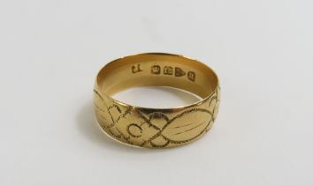 A Victorian patterned wedding ring, Chester hallma