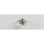 An 18ct gold diamond snowflake cluster ring, the c