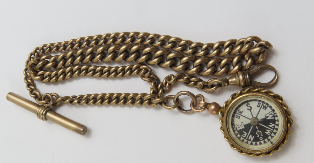 A graduated Albert watch chain, with T-bar and swi