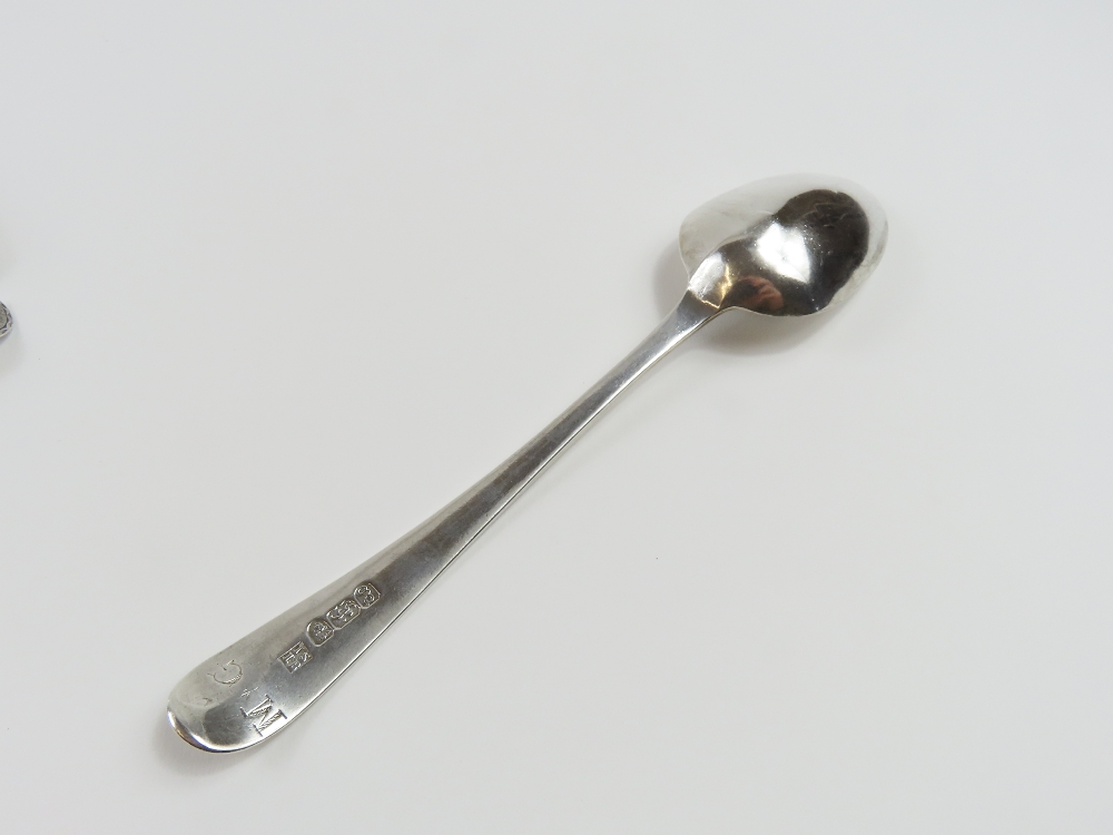 Six Georgian silver serving spoons, made by James - Image 3 of 7