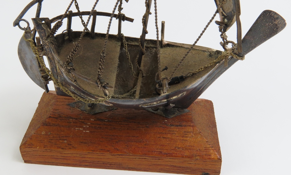A silver model of a junk, 20cm high, 10oz and two - Image 6 of 12