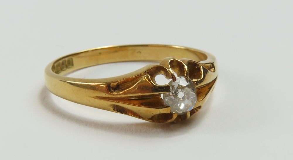 An early 20th century 18ct gold gypsy ring, set wi - Image 9 of 10