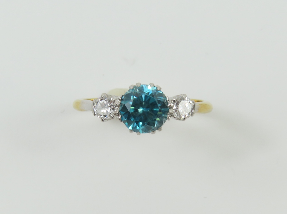 An early to mid-20th century blue zircon and diamo - Image 2 of 11