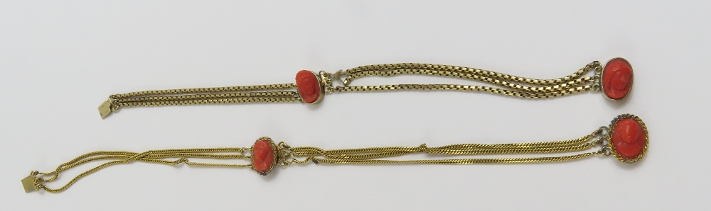 A pair of Victorian mourning bracelets, one with a