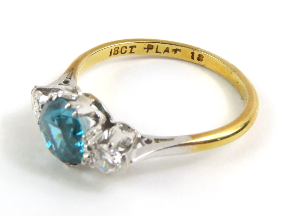 An early to mid-20th century blue zircon and diamo - Image 10 of 11