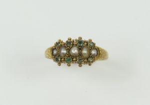 A late Georgian or Victorian split pearl and green