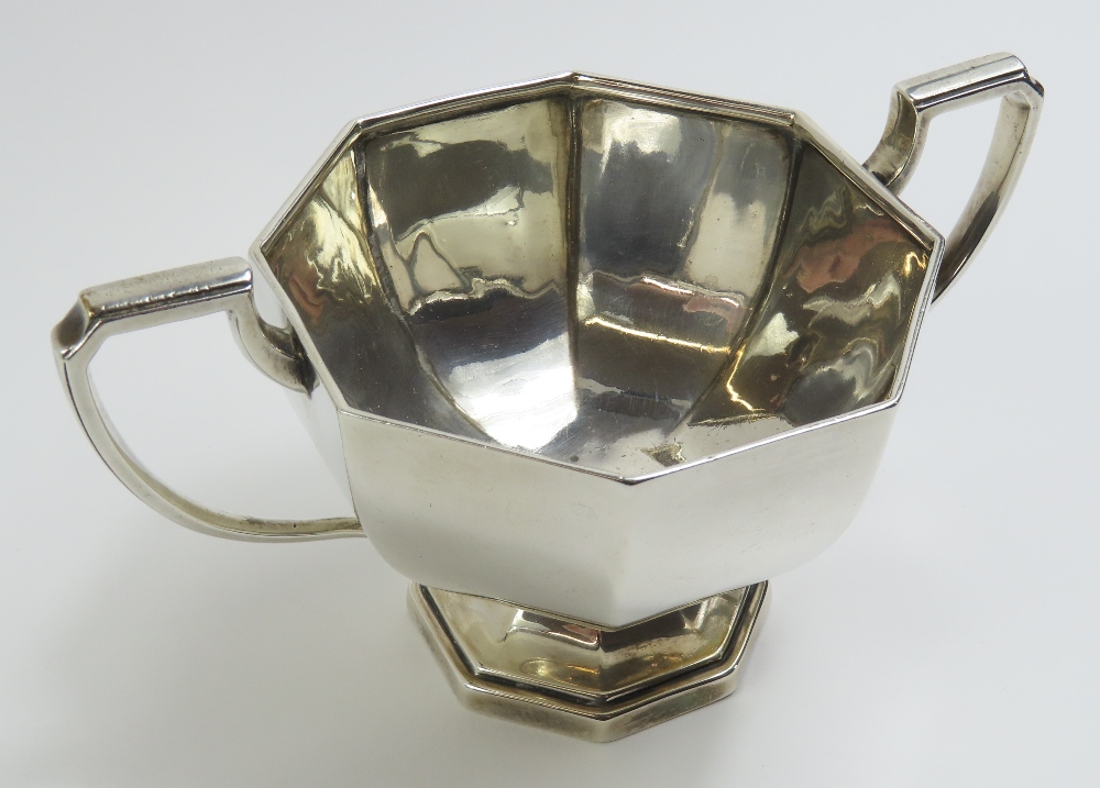 A three piece silver tea set, PFM, Sheffield, 1912 - Image 5 of 10