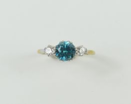 An early to mid-20th century blue zircon and diamo