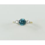 An early to mid-20th century blue zircon and diamo