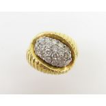 An 18ct gold mid-20th century diamond set ring, th