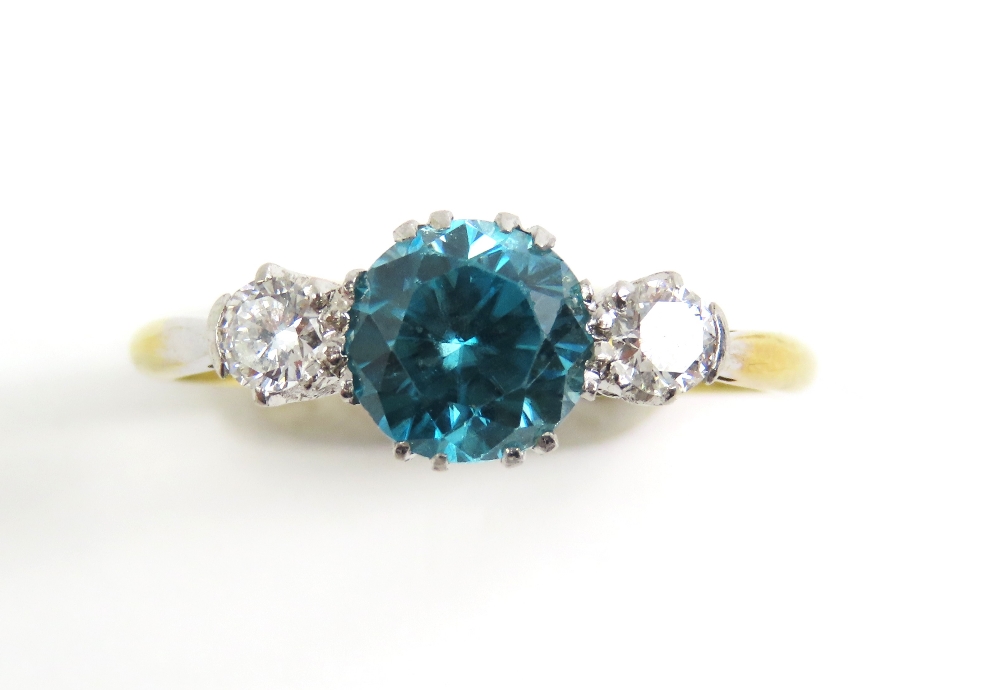 An early to mid-20th century blue zircon and diamo - Image 9 of 11