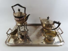 A three piece silver tea set, by Goldsmiths & Silv