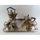A three piece silver tea set, by Goldsmiths & Silv